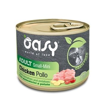 Oasy Cane Grain Free Adulto Small&Mini Tocchetti Di Pollo, Pomodorini & Patate 200 Gr