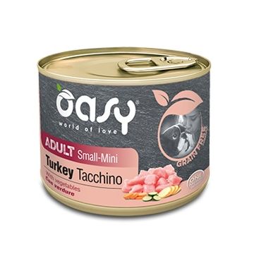 Oasy Cane Grain Free Adulto Small&Mini Tocchetti Di Tacchino & Verdure 200 Gr