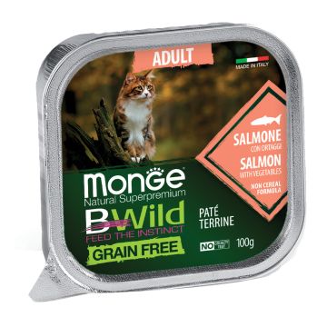 Monge bwild cat adult salmone/ortaggi 100 g