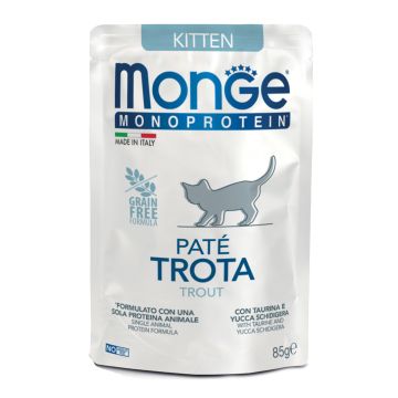 Monge busta monoporzione cat kitten pate trota 85 g