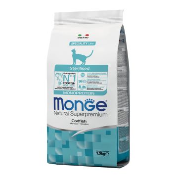 Monge Gatto Natural Superpremium Adulto Sterilizzato Merluzzo 1,5 Kg
