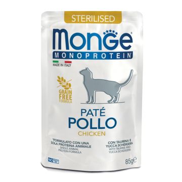 Monge busta monoporzione cat sterilised pate pollo 85 g