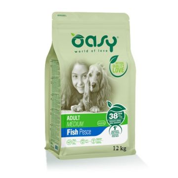 Oasy Cane Lifestage Adulto Medium Pesce 12 Kg