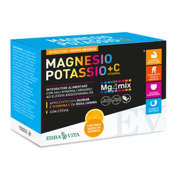 Magnesio e potassio +vit c arancia 20 bustine