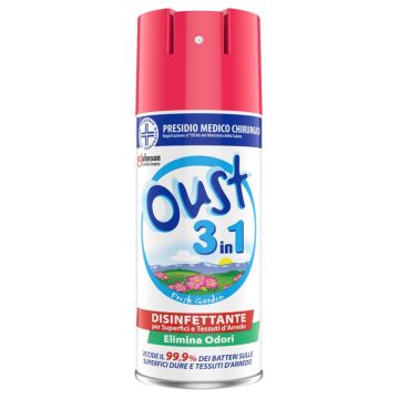 GLADE - Oust 3 In 1 Garden Fresh - Spray Disinfettante Per Superfici E Tessuti 400 Ml