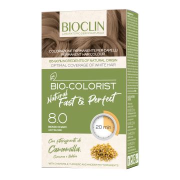 Bioclin bio color fast&perfection 8,0 biondo chiaro crema colorante 60 ml + rivelatore in crema 60 ml + bio color shampoo 10 ml + bio color maschera 10 ml Bioclin bio color fast&perfection 8,0 biondo chiaro crema colorante 60 ml + rivelatore in crema 60 ml + bio color shampoo 10 ml + bio color maschera 10 ml