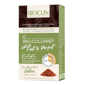 Bioclin bio color fast&perfection 6,66 biondo scuro rosso intenso crema colorante 60 ml + rivelatore in crema 60 ml + bio shampoo 10 ml + bio color maschera 10 ml Bioclin bio color fast&perfection 6,66 biondo scuro rosso intenso crema colorante 60 ml + rivelatore in crema 60 ml + bio shampoo 10 ml + bio color maschera 10 ml