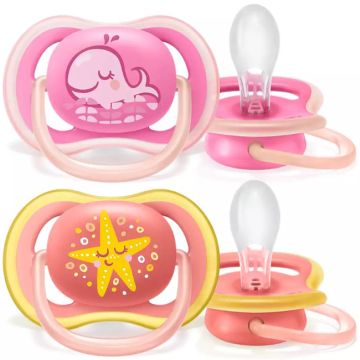 Avent ultra air succhietto balena/stella femmina 6-18 mesi 2 pezzi