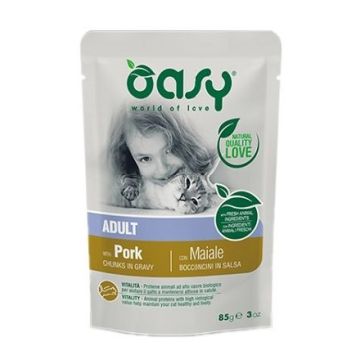 Oasy Gatto Bocconcini In Salsa Adulto Maiale 85 Gr