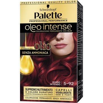 Schwarzkopf palette oleo intense senza ammoniaca con doppio olio attivatore 5-92 rosso intenso 173 g