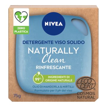 NIVEA - Naturally Clean Rinfrescante - Detergente solido per il Viso 75 G