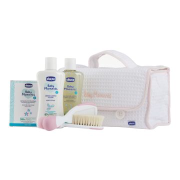 Chicco baby moments beauty maniglia rosa bagno delicato corpo-capelli pelli delicate 200 ml + crema corpo pelli delicate 200 ml + acqua di colonia baby smell pelli delicate 100 ml