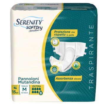 Serenity Soft Dry Sensitive Pannolone Mutandina Extra Taglia M 15 Pezzi