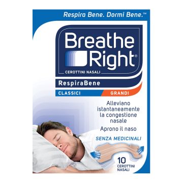 Cerotti nasali breath right classici grandi 10 pezzi