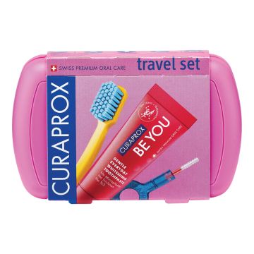Curaprox travel set pink