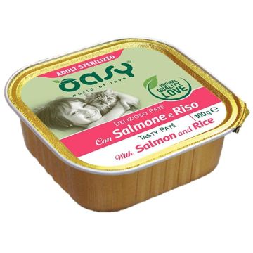Oasy Gatto Delizioso Pate' Adulto Sterilizzato Salmone & Riso 100 Gr