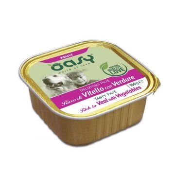 Oasy Cane Delizioso Pate' Adulto Vitello & Verdure 150 Gr