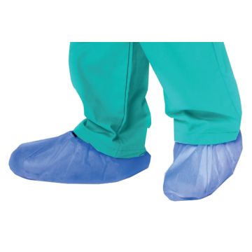 Copriscarpa azzurro in polietilene goffrato con elastico taglia unica