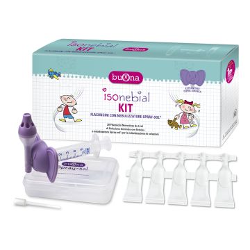 Isonebial kit pulizia cavita' nasali 20 flaconcini monodose 5 ml + siringa luer lock soft-jeck + ago cannula + nebulizzatore spraysol