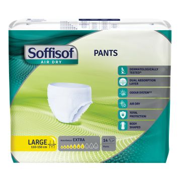 Pannolone soffisof air dry pants extra l 14 pezzi