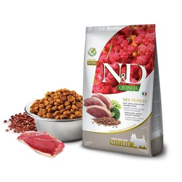 Farmina Cane N&D Quinoa Neutered Adulto Mini Anatra, Quinoa, Broccoli & Asparagi 2,5 Kg