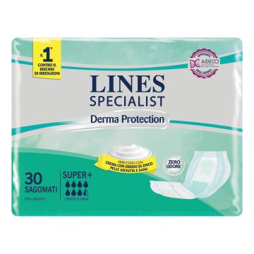 Pannolone per incontinenza lines specialist derma sagomato super+ 30 pezzi