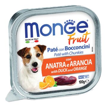 Monge Cane Fruit Vaschetta Adulto Anatra & Arancia 100 Gr