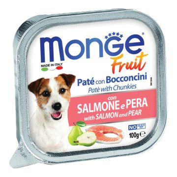 Monge Cane Fruit Vaschetta Adulto Salmone & Pera 100 Gr