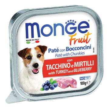 Monge Cane Fruit Vaschetta Adulto Tacchino & Mirtilli 100 Gr