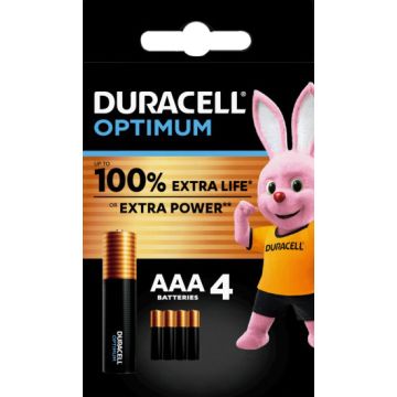 Duracell optimum aaa b4 4 pezzi