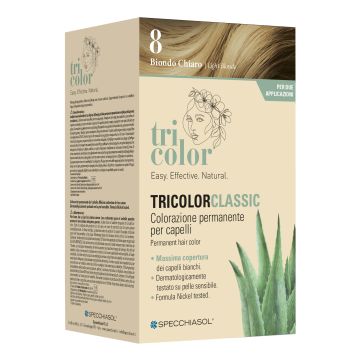 TRICOLOR CLASSIC 8 BIONDO CHIARO 2 TUBI 50 ML + 2 SHAKER 50 ML + 4 BUSTINE 8 ML