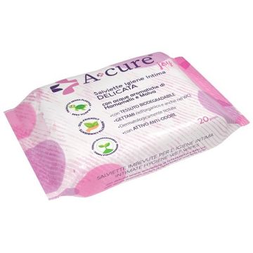 A+cure igiene intima delicata 20 salviette pocket maxi
