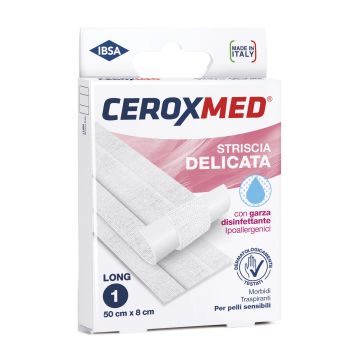Striscia Delicata Ceroxmed Con Garza Disinfettante Ipoallergenica Per Pelli Sensibili 50 X8 Cm 1 Pezzo