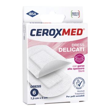 Dress Delicati Ceroxmed Con Garza Alto Spessore Per Pelli Sensibili 7,5 X5 Cm 6 Pezzi