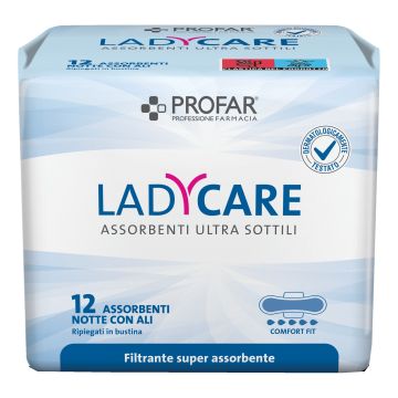 Ladycare assorbenti notte con ali 12 pezzi profar