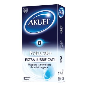 Profilattico akuel natural+ extralubrificato 8 pezzi