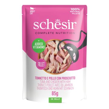Schesir cat tonno pollo prosciutto 85g