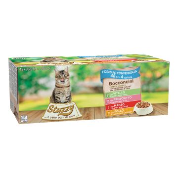 Stuzzy cat bocconcini farm 48 pezzi da 85 g Stuzzy cat bocconcini farm 48 pezzi da 85 g