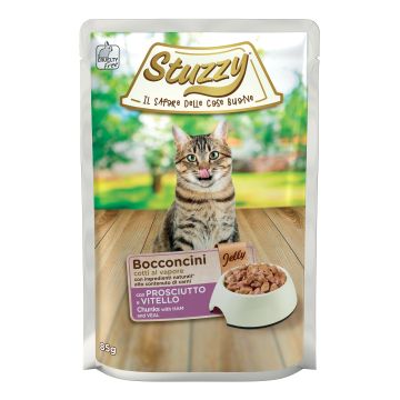 Stuzzy Gatto Bocconcini Jelly Busta Adulto Prosciutto & Vitello 85 Gr