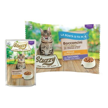 Stuzzy Gatto Bocconcini Multipack Adulto Sterilizzato Pollo & Tacchino Cf. (4X85) Gr