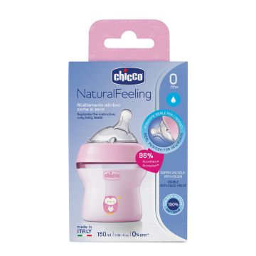 Chicco biberon nat feel pp 0m+ 150 ml bimba
