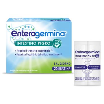 Enterogermina Intestino Pigro, Fermenti Lattici, Probiotici, prebiotici, Integratore Regolarità Intestinale, 20 Bustine
