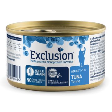 Exclusion Gatto Mediterraneo Adulto Tonno Lattina 85 Gr