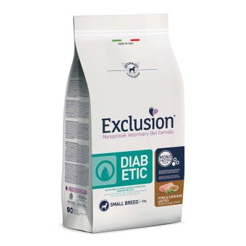 Exclusion Cane Diet Diabetic Adulto Small Maiale, Sorgo & Piselli 2 Kg