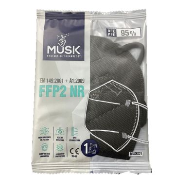 Mascherina Ffp2 Nera Musk 10pezzi