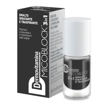 Dermovitamina micoblock 3in1 smalto idratante e traspirante nero 5 ml