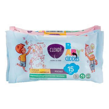 Clendy salviette imbevute baby cuddles pocket 4 pezzi da 15 cadauno