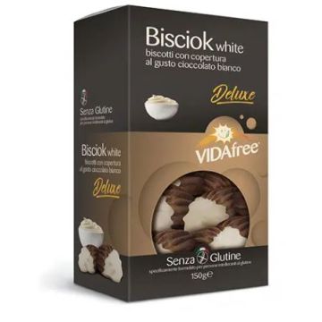 Bisciok white al cioccolato bianco vidafree biscotti senza glutine 150 g