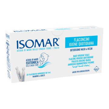 Isomar soluzione isotonica acqua mare igiene quotidiana 20 flaconcini monodose 5 ml