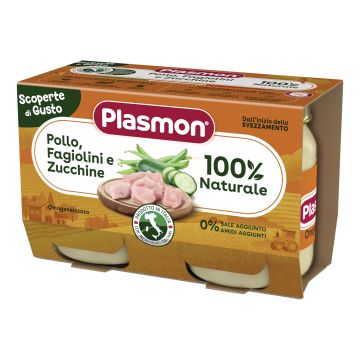 Plasmon omogeneizzati pollo fagiolini zucchine 2 pezzi da 120 g
